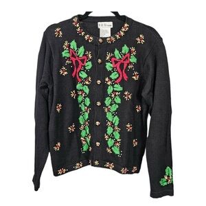 B.P. Design Long Sleeve Knit Christmas Holiday Button Up Cardigan Sweater